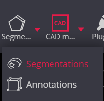 MedDream Web Dicom Viewer Segmentation Menu